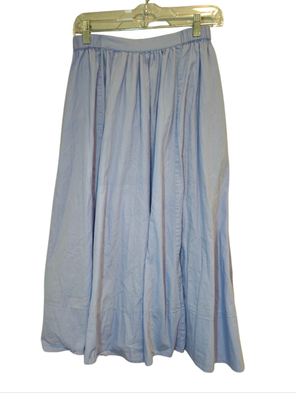 Free People Lowen Midi Skirt Blue Cotton A-Line Pull On XS - Picture 10 of 13